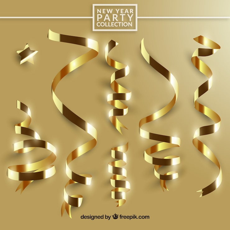 Free Vector set of new year party elements