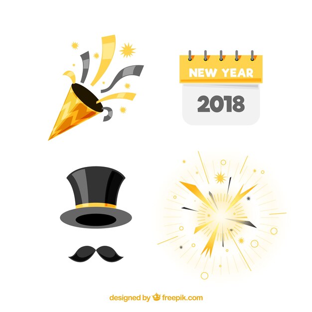 Free vector set of new year party elements