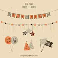 Free vector set of new year party elements