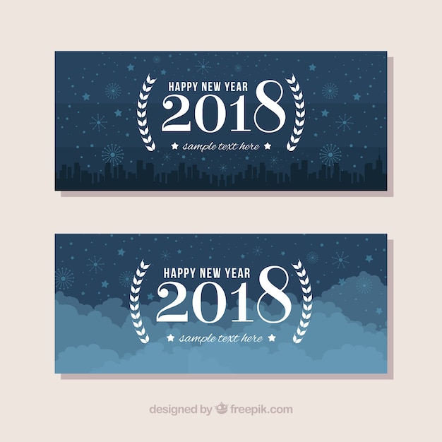 Set of nice abstract new year party banners