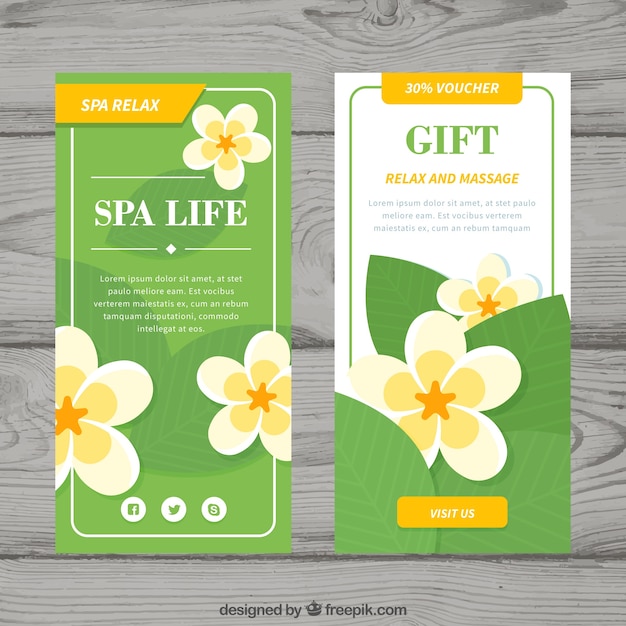 Free vector set of nice banners for the spa