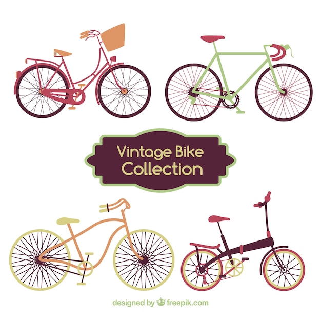 Set of nice bicycles in vintage style