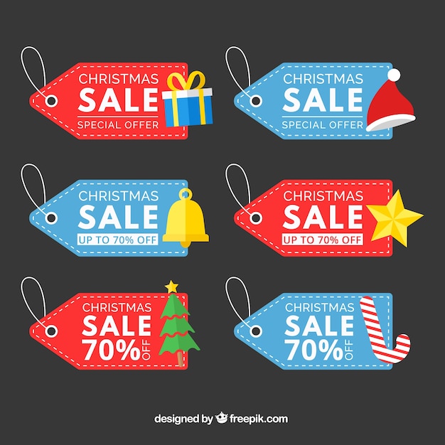 Free vector set of nice christmas stickers for sale