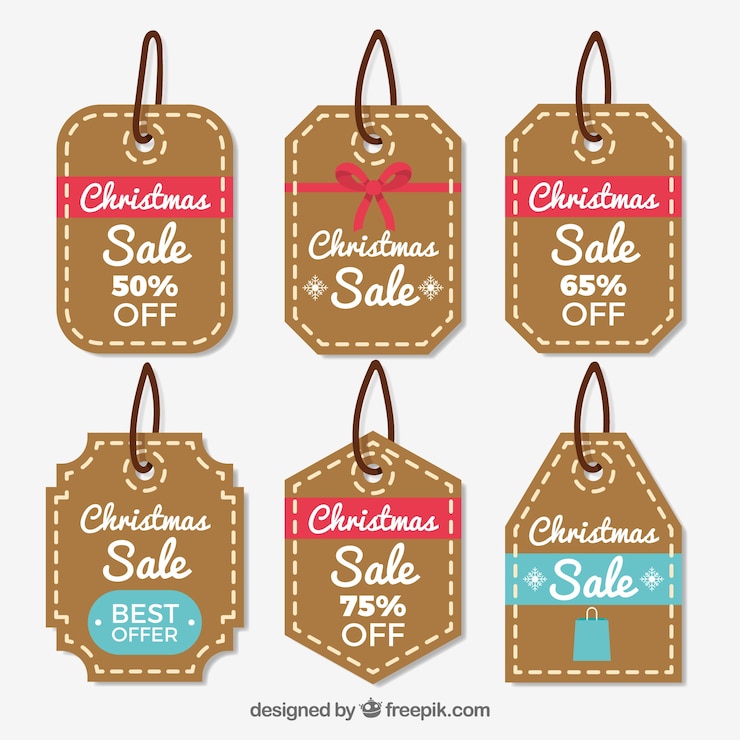 Free Vector set of nice christmas stickers for sale