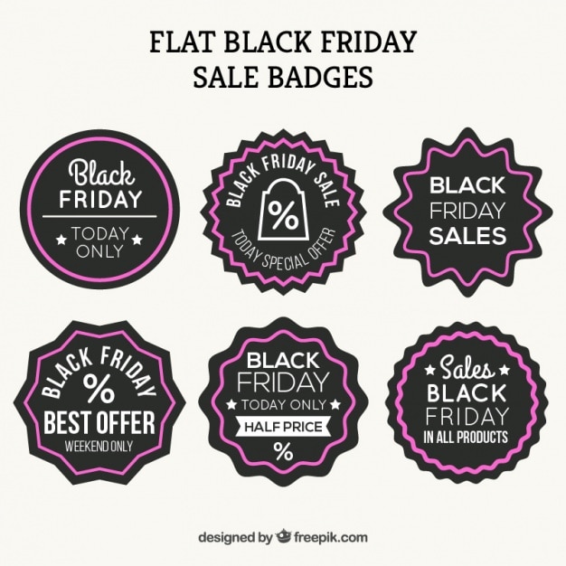 Free vector set of nice discount black friday stickers