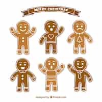 Free vector set of nice gingerbread cookies