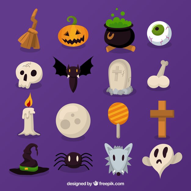 ハロウィーンのための素晴らしいアイテムのセット