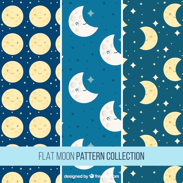 Free vector set of nice moons patterns