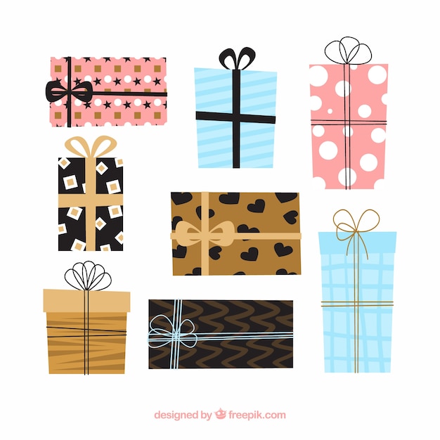 Free vector set of nice vintage christmas boxes