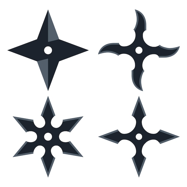 Free vector set of ninja stars