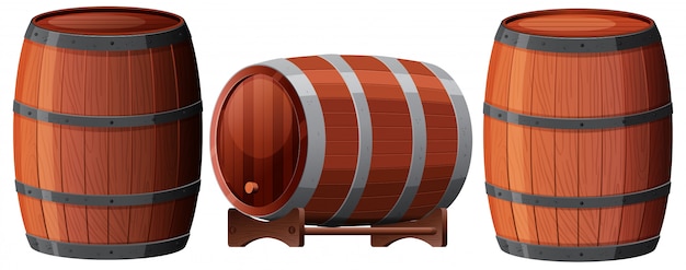 A Set of Oak Barrel 