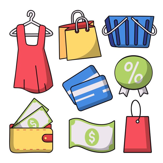 Set of object element for shopping concept