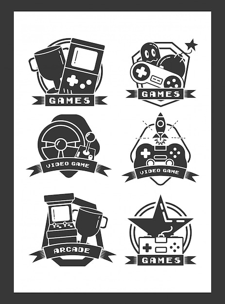 Free vector set of objects related to video games in flat style