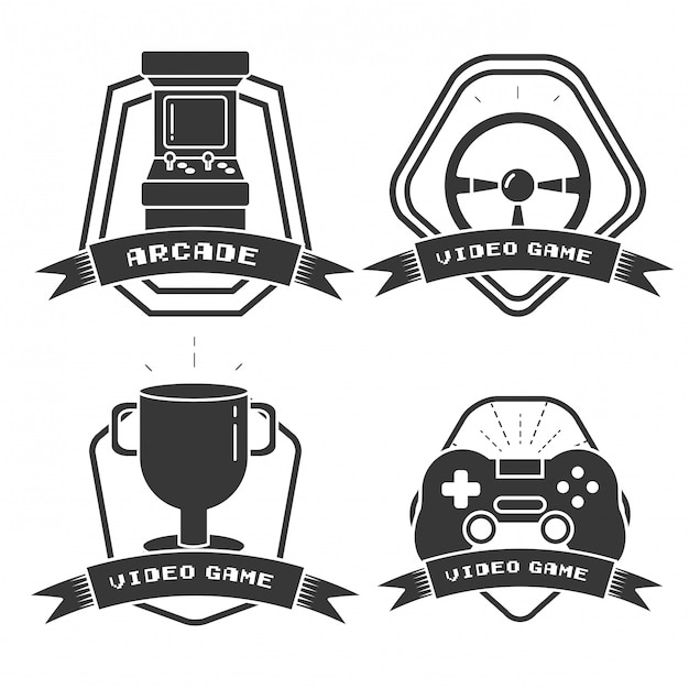 Free vector set of objects related to video games in flat style