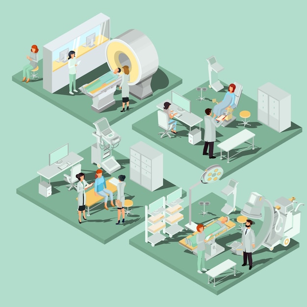 Download Free Set Of 3d Flat Isometric Illustrations Of Medical Premises In The Clinic With The Appropriate Equipment Svg Dxf Eps Png All Cut File Icon Free Download