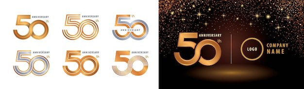 50 주년 기념 로고 타입 디자인 세트