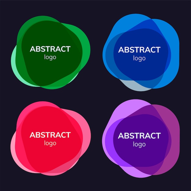 추상 배지 디자인의 세트