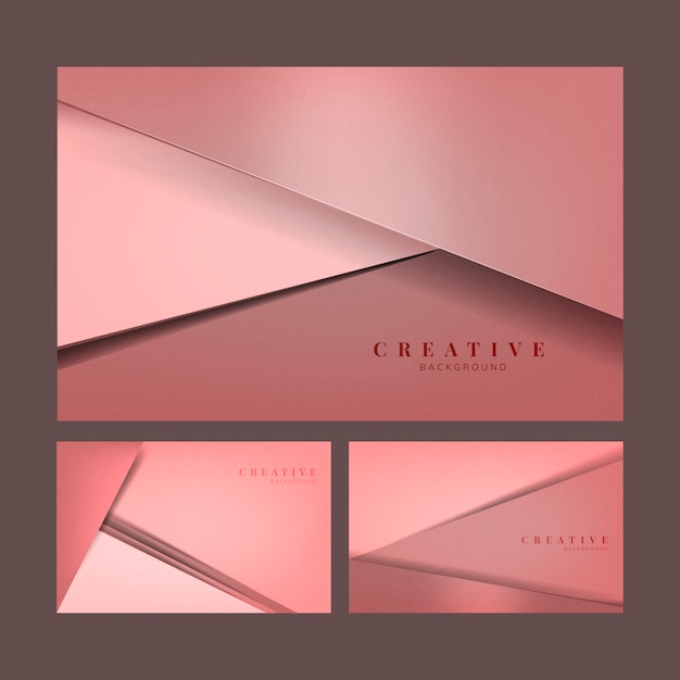 Бесплатное векторное изображение Набор абстрактных творческих фоновых конструкций в розовом
