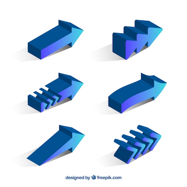 Бесплатное векторное изображение Набор стрелок для обозначения в реалистичном стиле