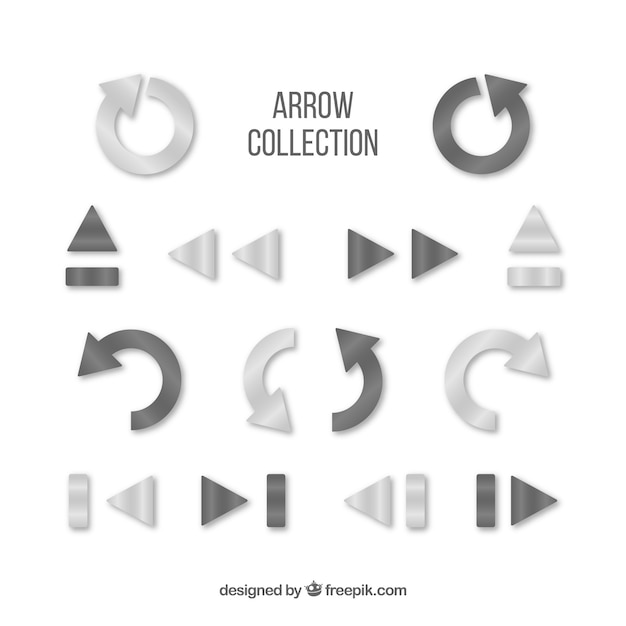 Бесплатное векторное изображение Набор стрелок для обозначения в реалистичном стиле