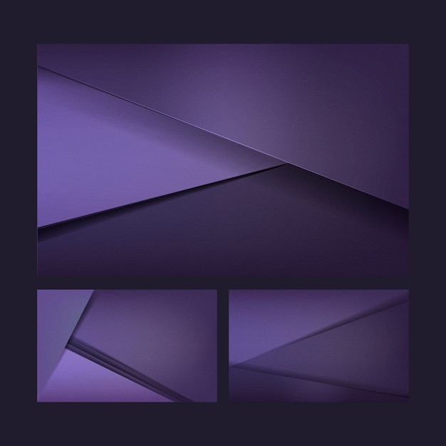 Бесплатное векторное изображение Набор фоновых рисунков темно-фиолетового цвета