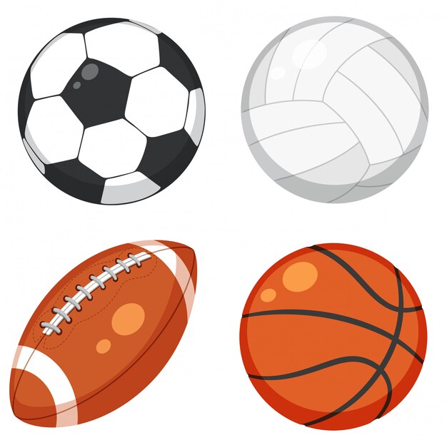 スポーツ用ボールのイラスト プレミアムベクター