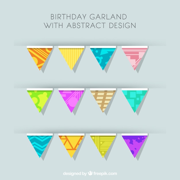 Бесплатное векторное изображение Набор гирлянд на день рождения в абстрактный дизайн