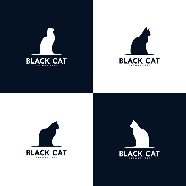 かわいい猫の顔イラストセット 無料のベクター