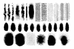 Бесплатное векторное изображение Набор клякс, мазков кистью, художественных акварельных мазков