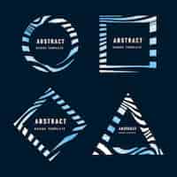 Бесплатное векторное изображение Набор абстрактных векторов шаблона синего абстрактного вектора