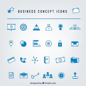 Набор синих бизнес-икон