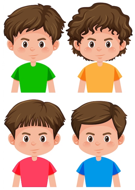 男の子キャラクター別の髪型のセット