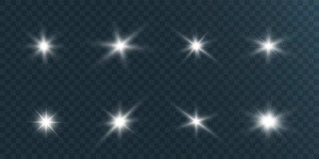 透明な背景イラストの明るい美しい星のセットです プレミアムベクター 透明な背景イラストの明るい美しい星のセットです プレミアムベクター