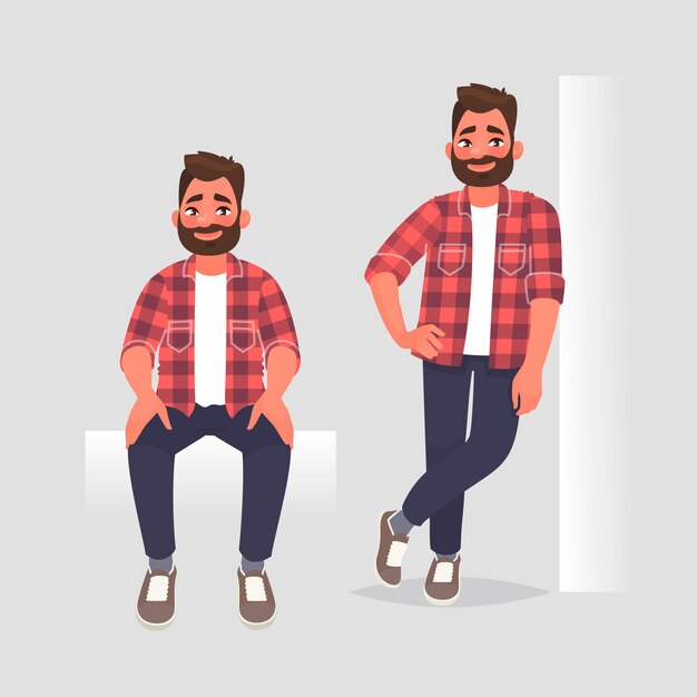 男 人 人間 ビジネスマン 男性 Ceo 砂時計のイラストにもたれて大人 プレミアムベクター