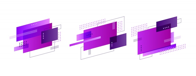 다채로운 추상적 인 모양 배너 세트