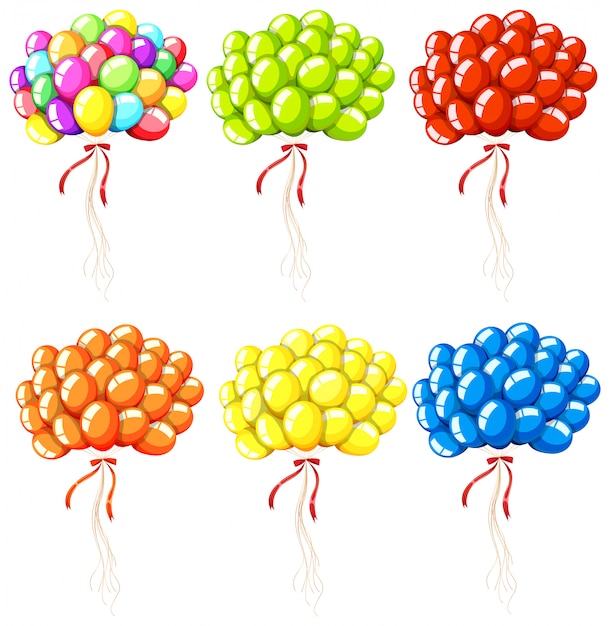 Бесплатное векторное изображение Набор разноцветных шаров