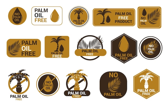 Набор креативных значков пальмового масла