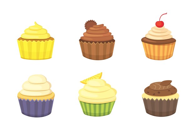 無料のベクター ムース カップケーキ タルト ショートケーキ ジャムの水彩イラストのデザートポスターデザイン