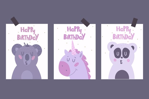 かわいいユニコーンのイラストと商品化 プレミアムベクター