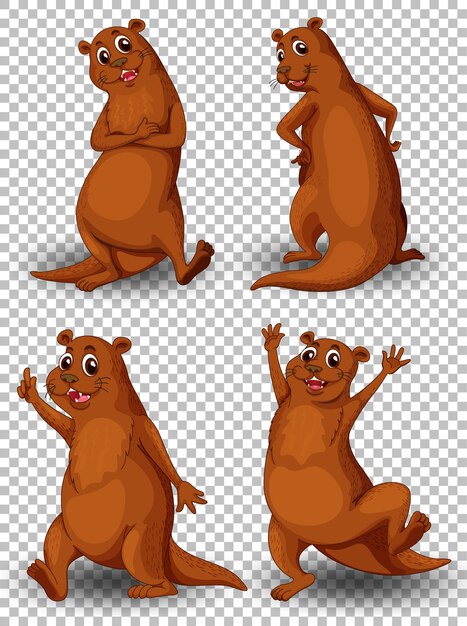 カワウソ 画像 無料のベクター ストックフォト Psd