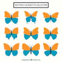 無料ベクター 装飾的な蝶のセット