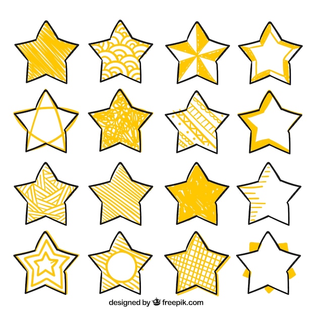Бесплатное векторное изображение Набор декоративных звезд