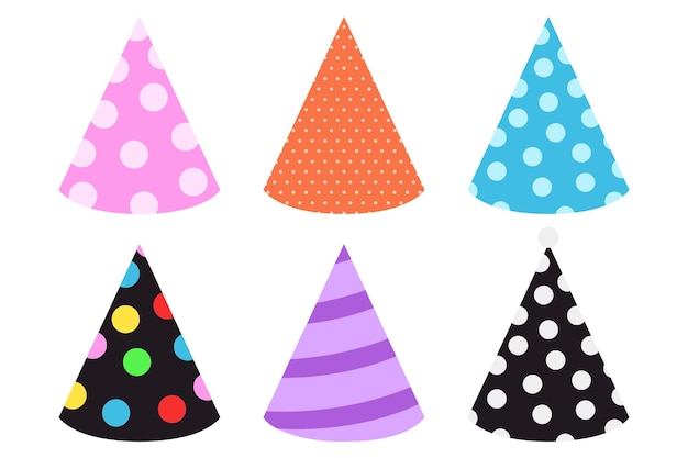 Бесплатное векторное изображение Набор различных шляп для вечеринок