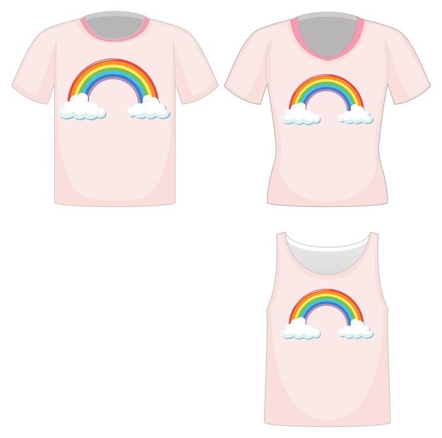 Набор разных рубашек с одинаковым рисунком Бесплатные векторы