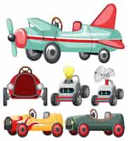 Бесплатное векторное изображение Набор различных игрушечных автомобилей