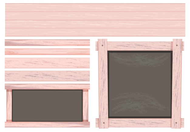 Бесплатное векторное изображение Набор различных деревянных досок