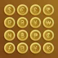 Бесплатное векторное изображение Набор значков и символов доллара