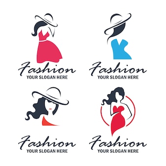Набор логотипов и эмблем моды и красоты Бесплатные векторы