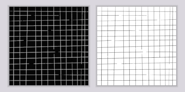 レトロなスタイルの黒と白のストライプの幾何学模様のセット