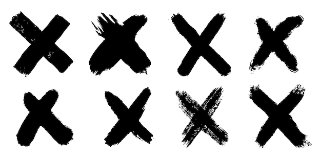 Набор ручных рисунков x. изолированные на белом фоне. набор значков вектора x.